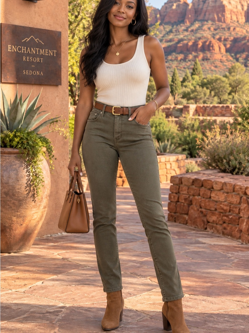Lucky Brand Olive Green Straight Leg Jeans